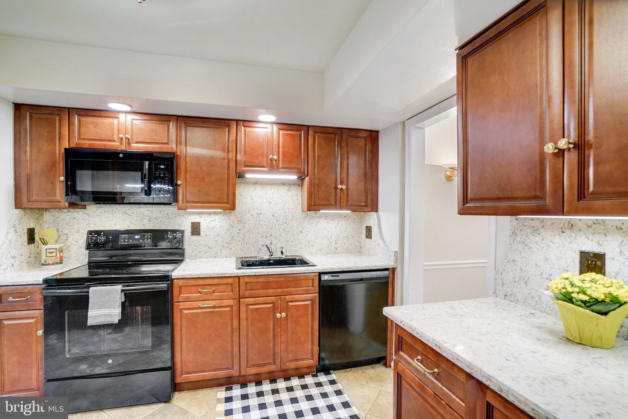 2540 South Walter Reed Drive, Unit 4 Arlington, VA 22206 - Photo 18 of 40 a kitchen with stainless steel appliances granite countertop a sink stove microwave and cabinets