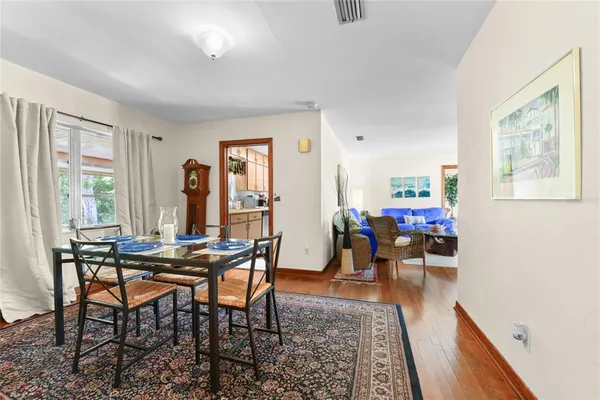a view of a livingroom and dining room