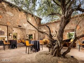 a view of outdoor space with seating space