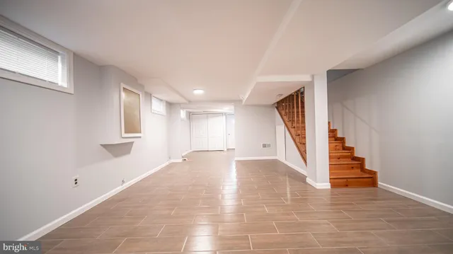a view of an entryway with stairs