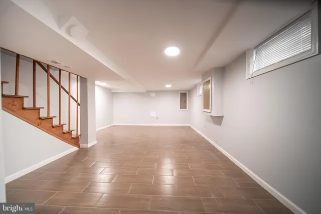 a view of hallway with stairs