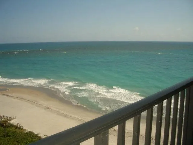 a view of an ocean from a balcony