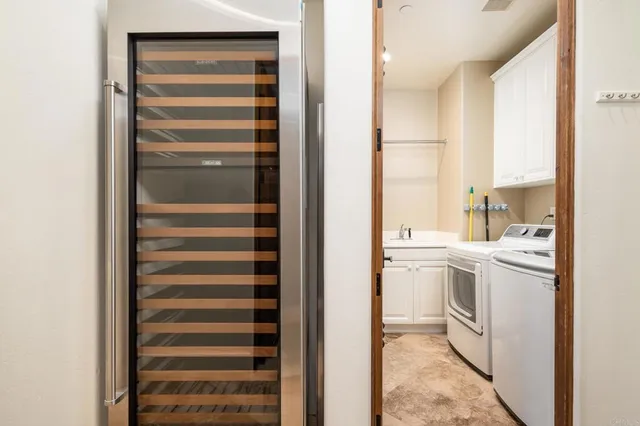a room with a washer and dryer