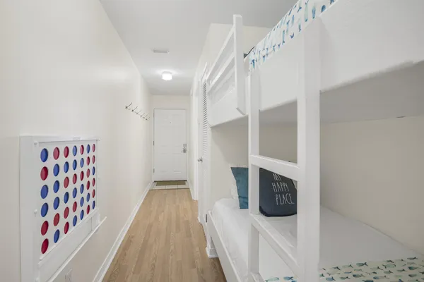 a bathroom with a sink vanity and a mirror