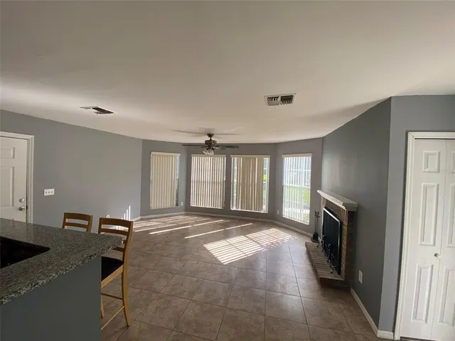 a view of a livingroom with a fireplace