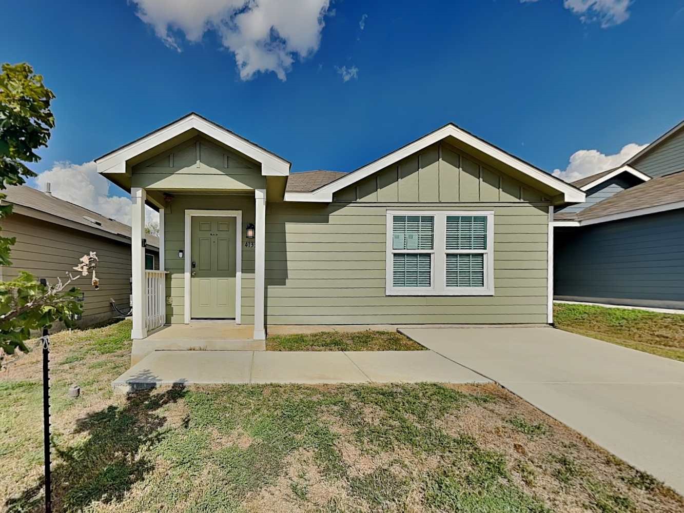 a front view of a house