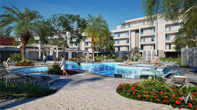 a view of a swimming pool with a patio