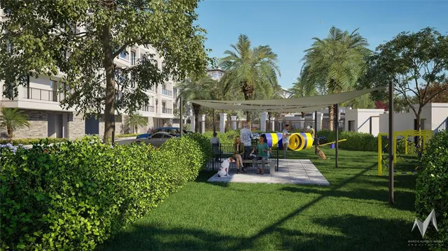 a view of a park that has a tree on the side of it