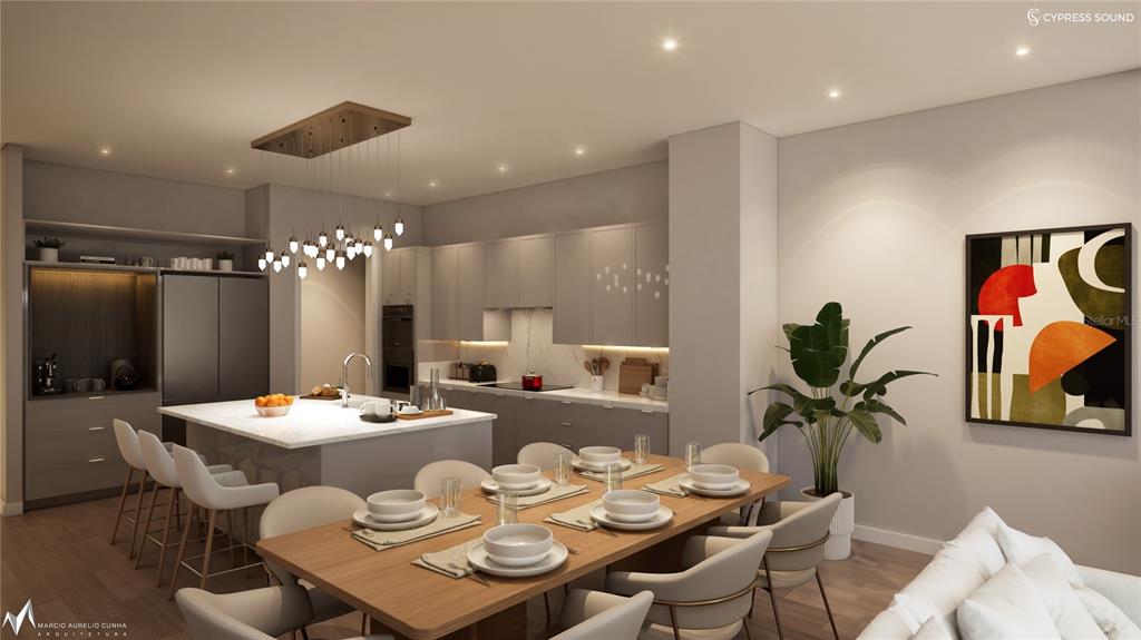 10009 Crisbert Ct Road, Unit 203A Orlando, FL 32836 - Photo 6 of 16 a dining room with furniture and a chandelier