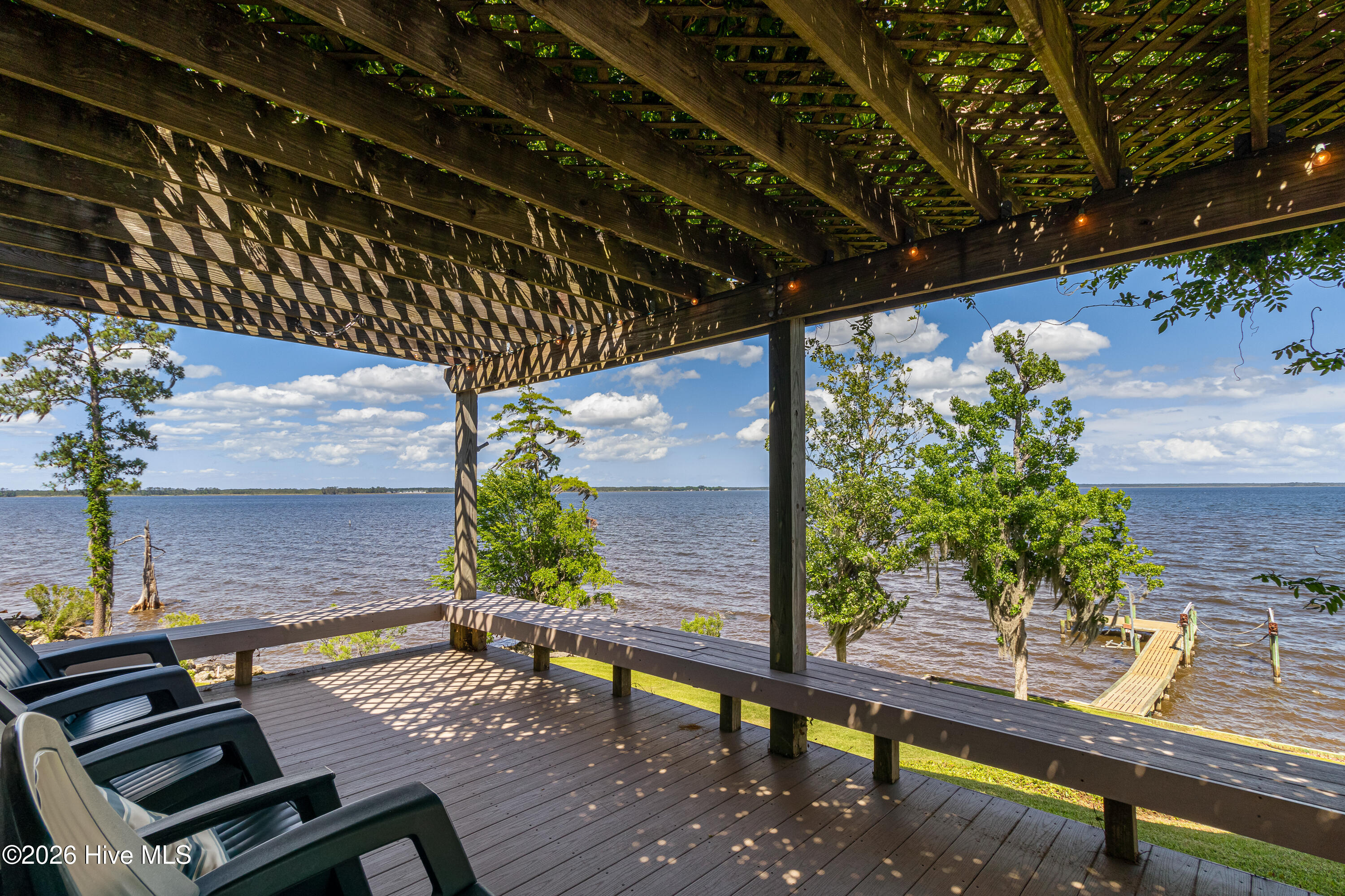 4100 North Rivershore Drive New Bern, NC 28560 - Photo 36 of 87 Waterfront Pergola View Deck