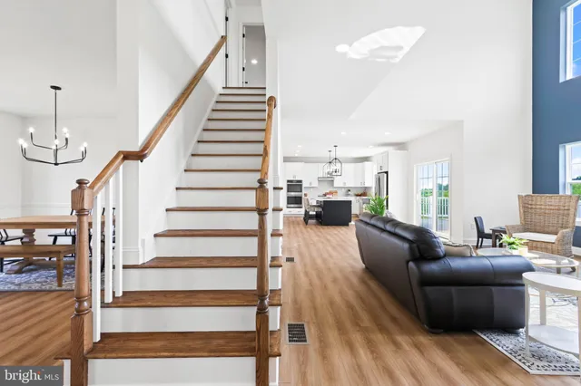 a view of entryway with wooden floor