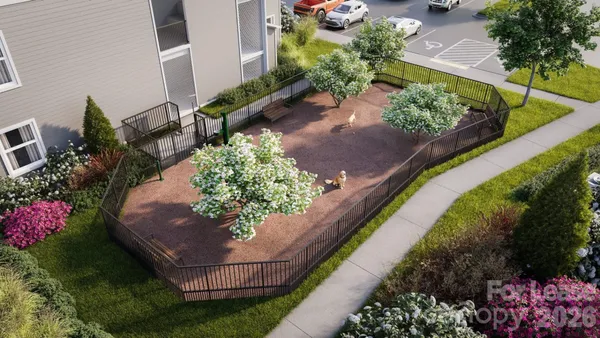 a view of a garden with plants