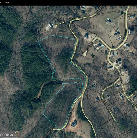 an aerial view of a backyard