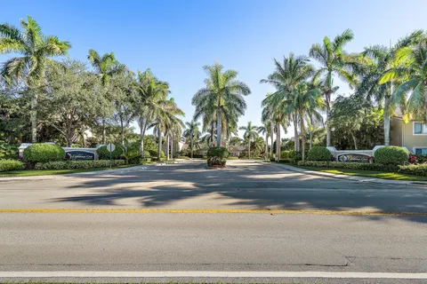 a front view of a house with a garden and a palm tree