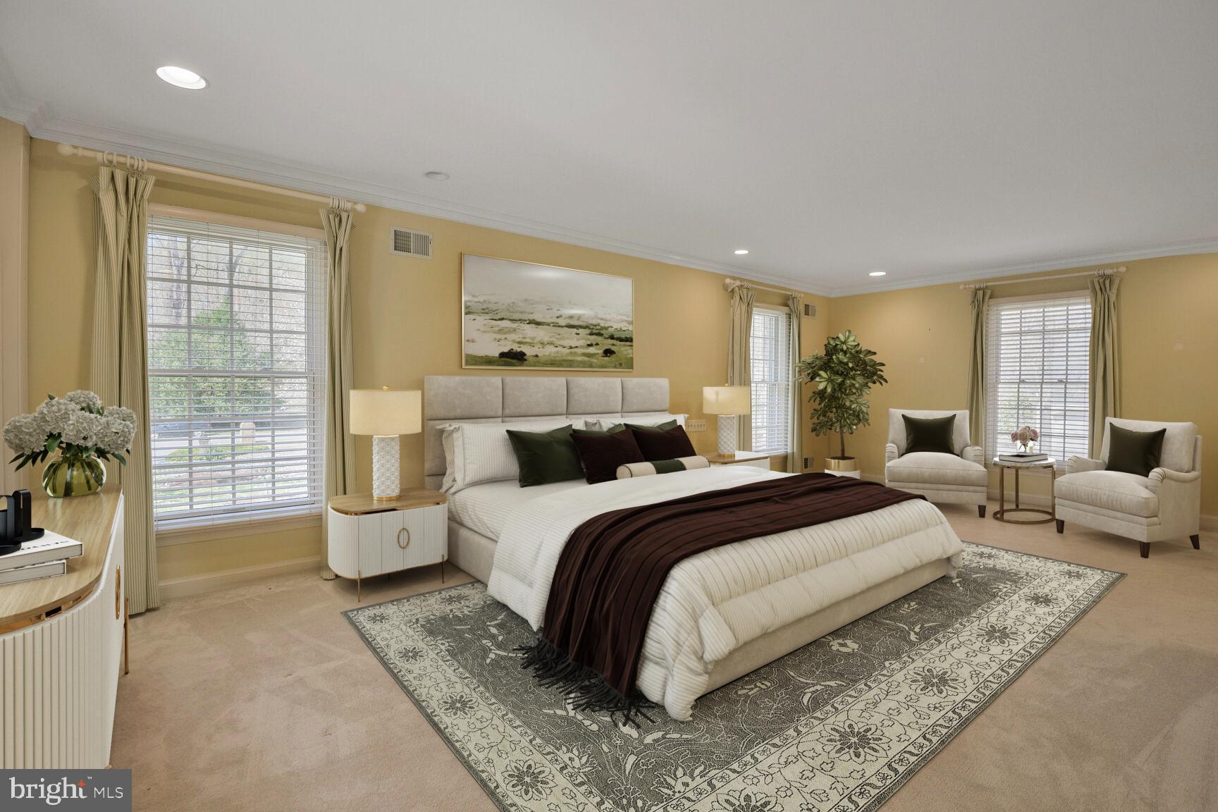 10101 Bentcross Drive Potomac, MD 20854 - Photo 22 of 44 a spacious bedroom with a bed and glass windows