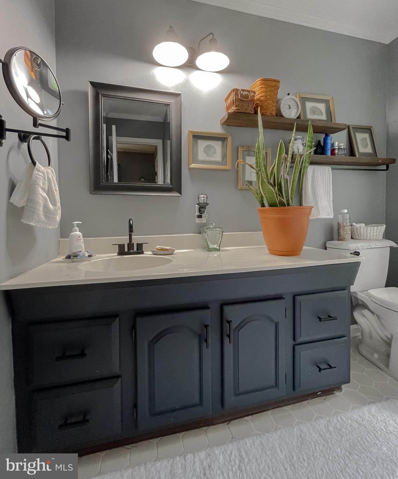 22338 White Oak Road Leonardtown, MD 20650 - Photo 43 of 66 a bathroom with a double vanity sink and a mirror