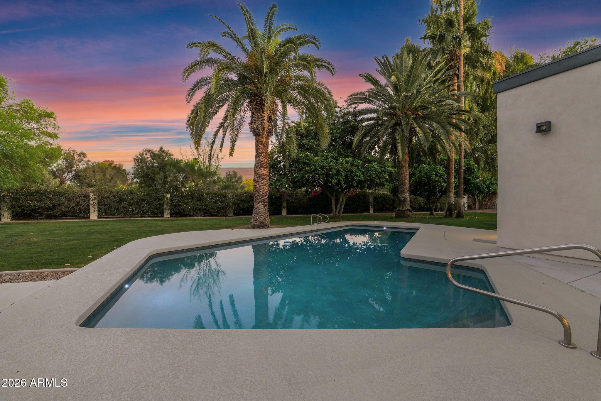 11813 North Blackheath Road Scottsdale, AZ 85254 - Photo 53 of 55 a view of a swimming pool with a garden and trees
