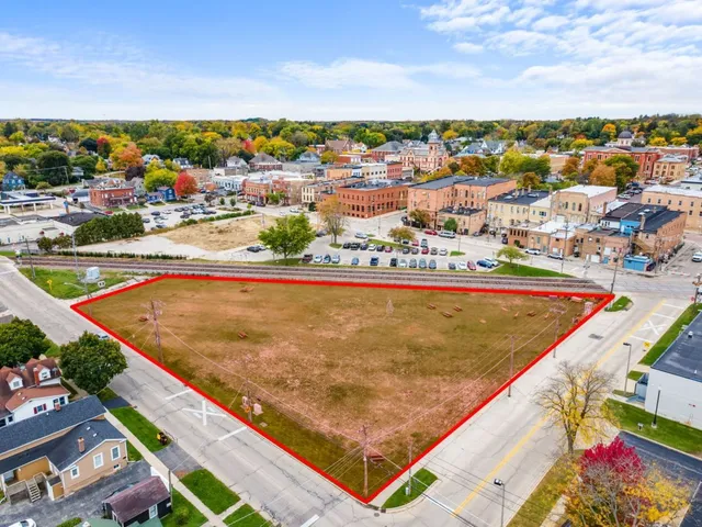 a view of a lake with a big yard