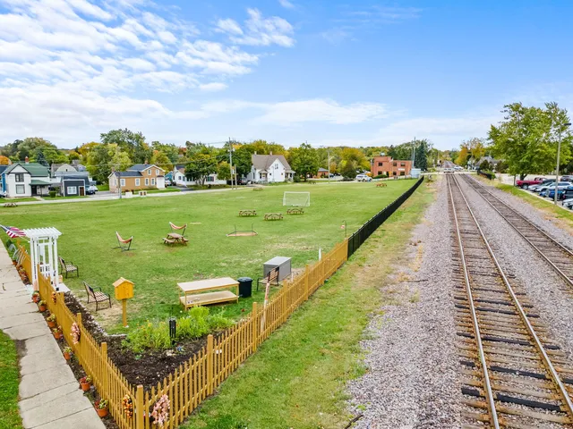 an aerial view of a city