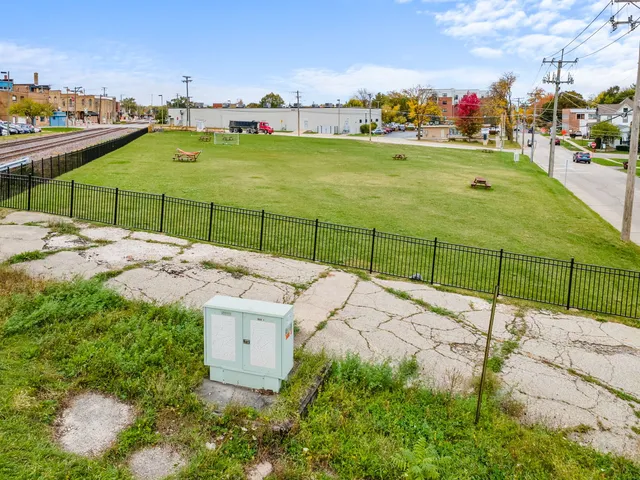 an aerial view of a city