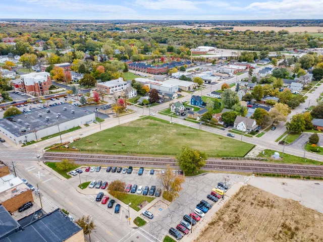 an aerial view of a city