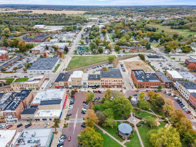 an aerial view of a city