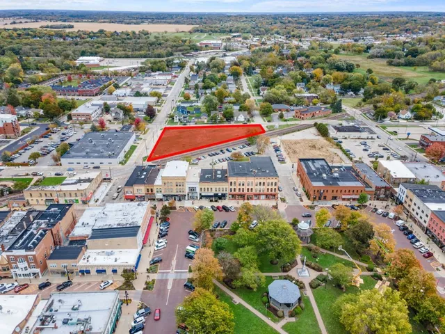 an aerial view of a city