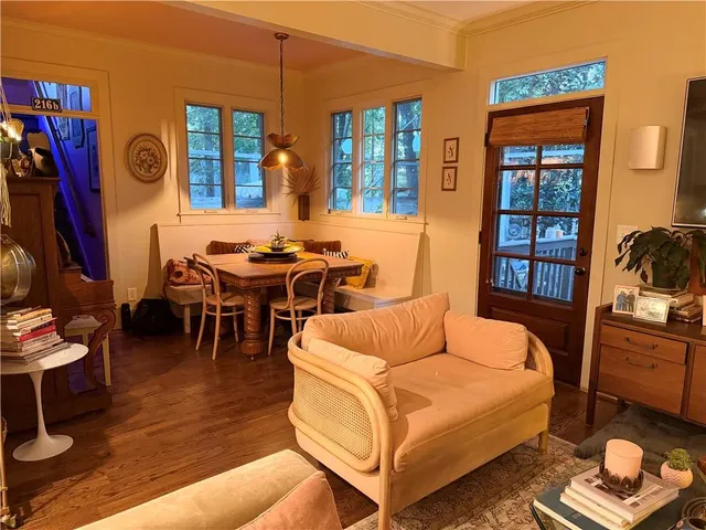 aerial view of a house with a lake view