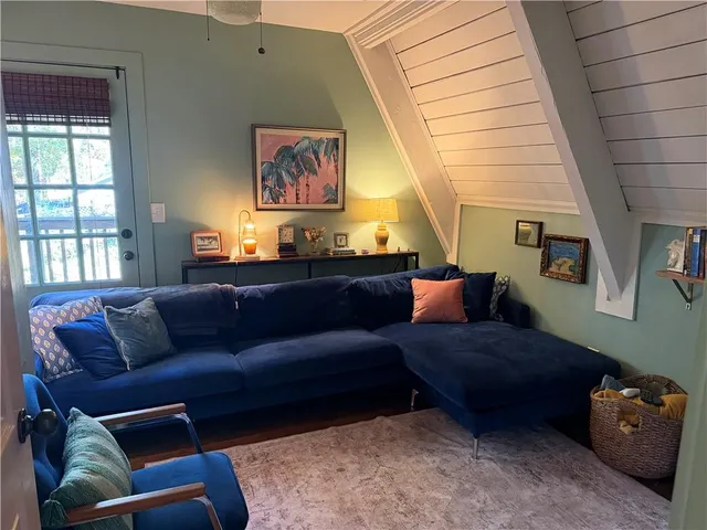 a view of street from balcony