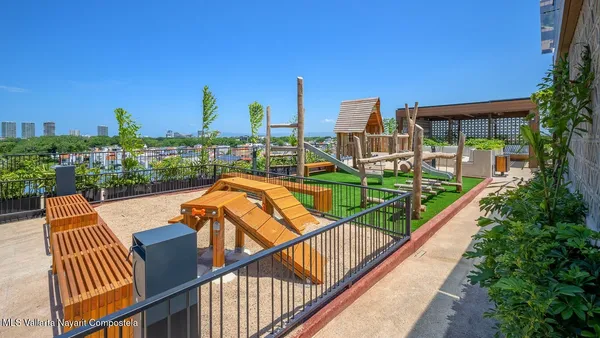 a outdoor view with a sitting space