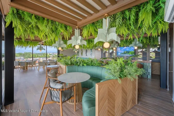 a view of an outdoor seating area