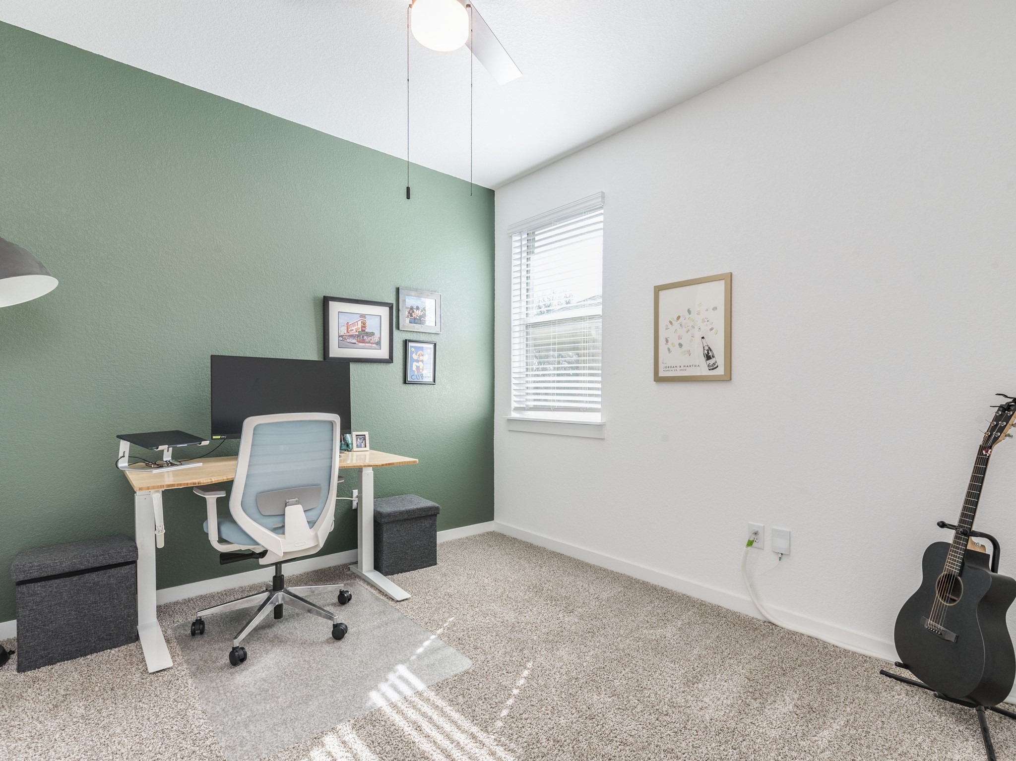 2132 Centerline Lane Georgetown, TX 78628 - Photo 18 of 30 Third bedroom with closet and accent wall used as an office