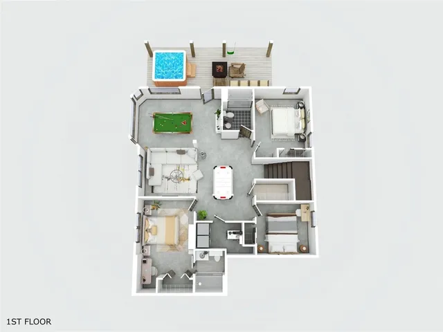 a picture of a table and chairs in a room