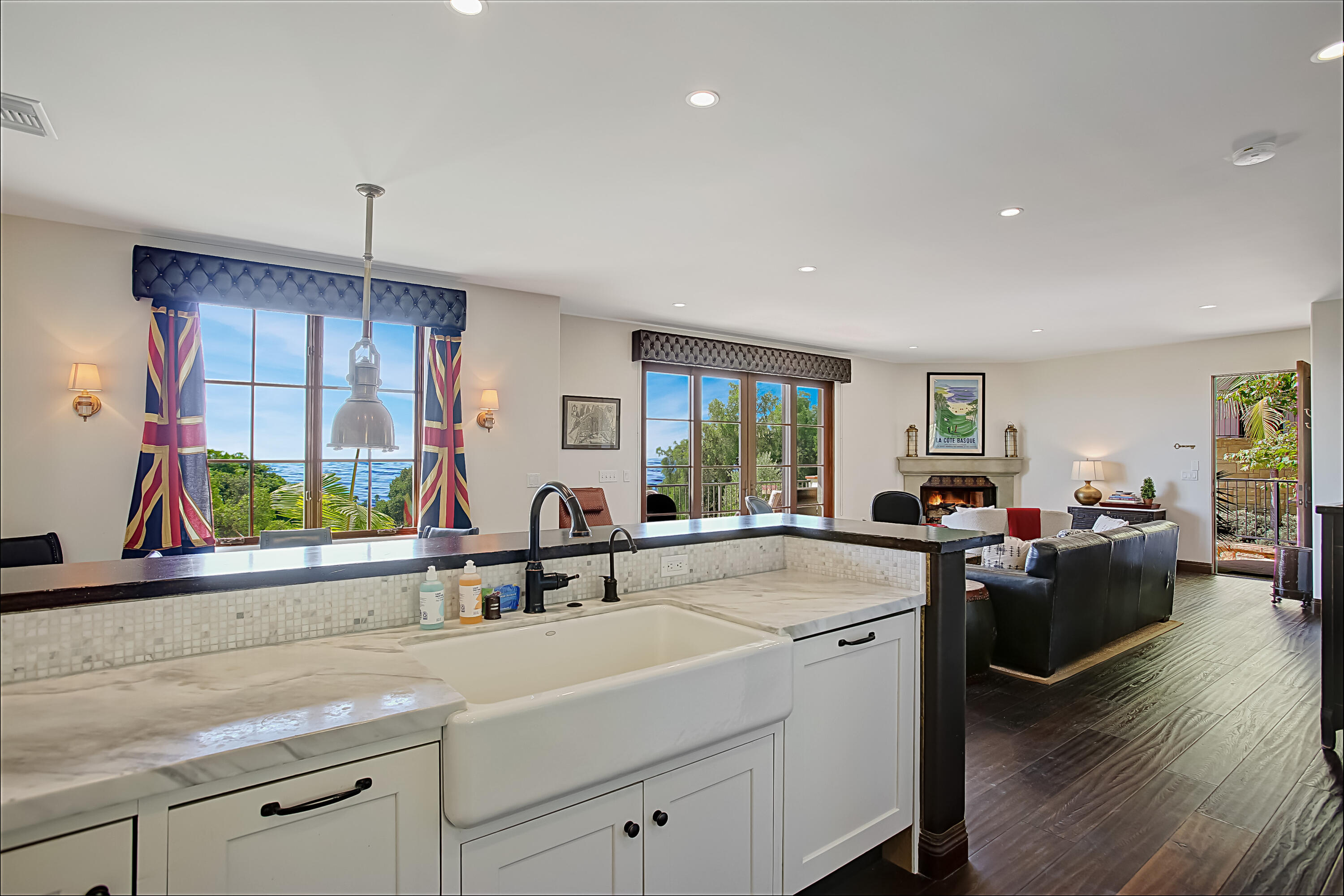 Undisclosed Address Santa Barbara, CA 93109 - Photo 21 of 38 a view of center kitchen island a sink a window and living room view