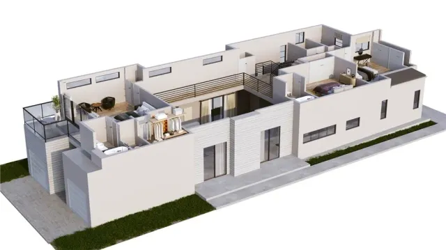 a view of a large building with many windows