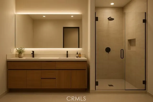 34456 Via Gomez, Unit B Dana Point, CA 92624 - Photo 9 of 9 a bathroom with a shower sink and mirror