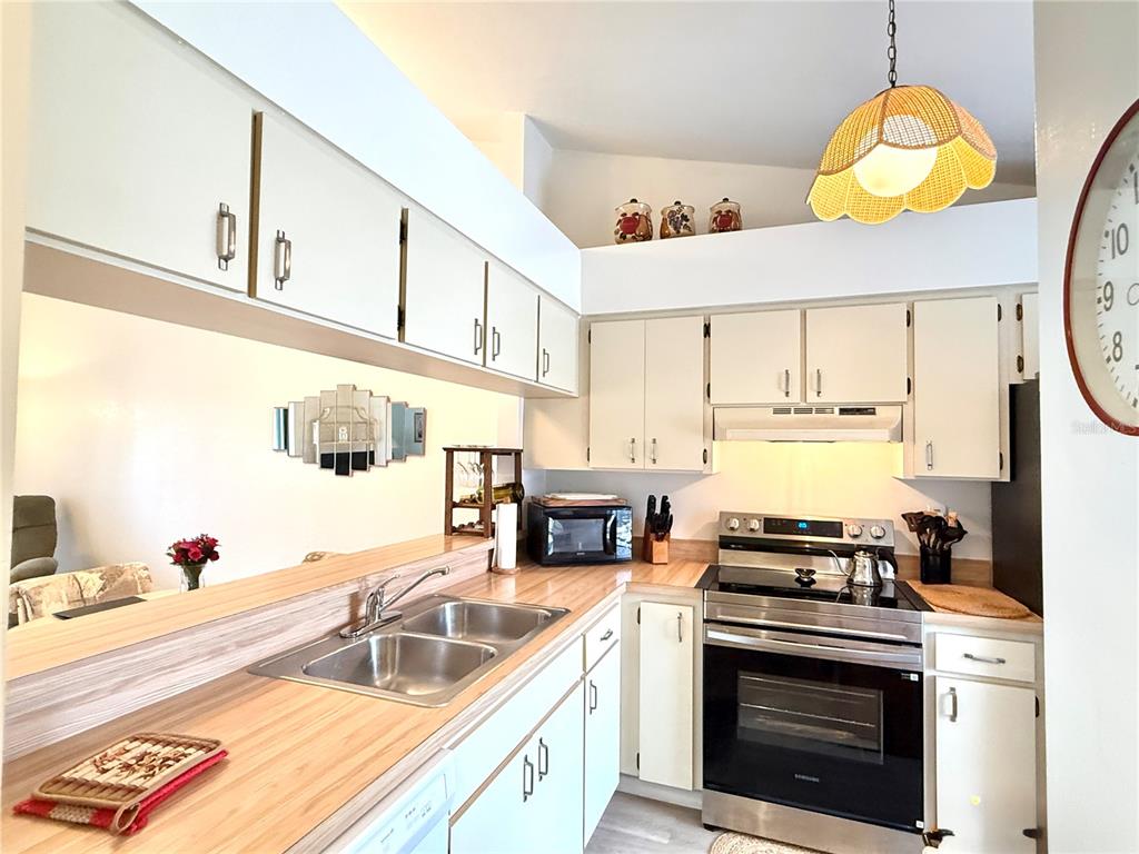 26267 Northern Cross Road, Unit 1A Punta Gorda, FL 33983 - Photo 10 of 34 a kitchen with stainless steel appliances granite countertop a sink and a stove