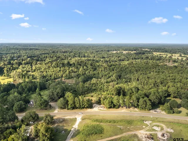 a view of a field with an ocean