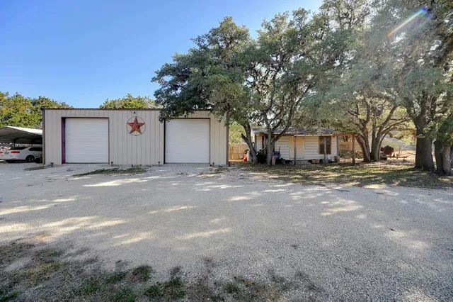 a view of a garage with a bike