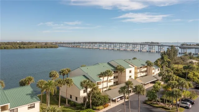 a view of a lake with a beach