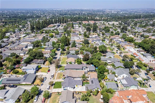 an aerial view of a city with lots of residential buildings