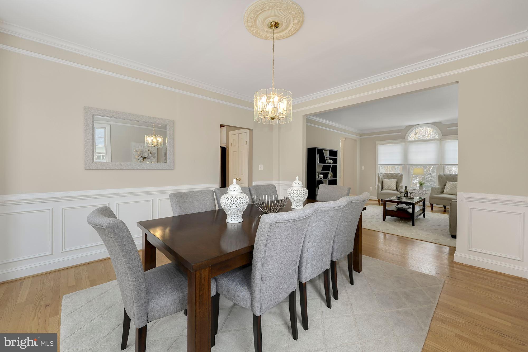 6808 Rannoch Road Bethesda, MD 20817 - Photo 8 of 38 Dining room with mouldings and chair rail