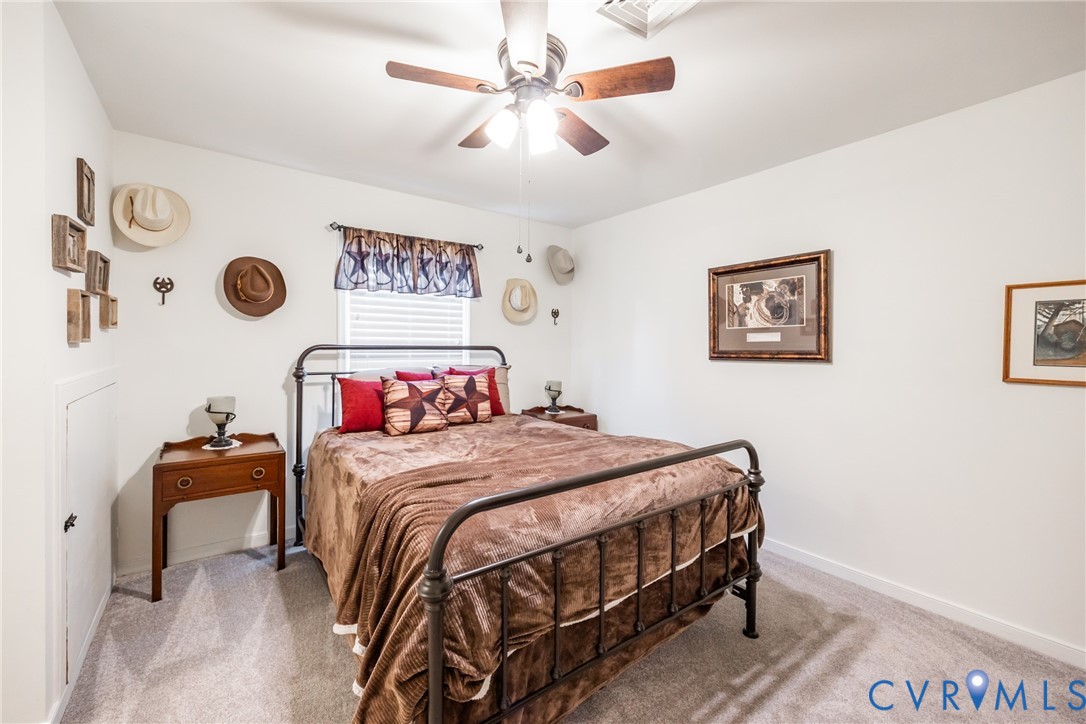 5603 Standing Oak Road Midlothian, VA 23112 - Photo 29 of 43 Bedroom featuring carpet flooring, a ceiling fan w