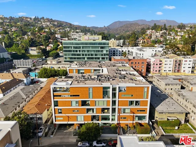 a view of a city that has tall buildings