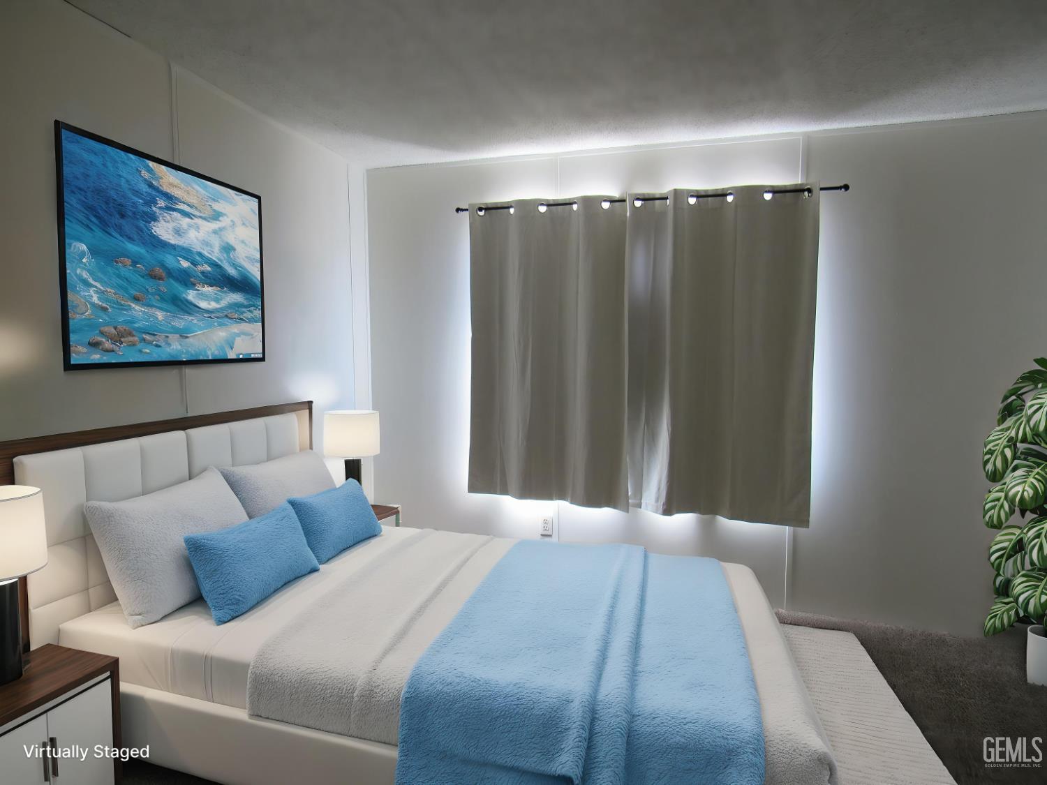 Undisclosed Address Bakersfield, CA 93304 - Photo 9 of 26 a bedroom with a bed and a painting on the wall