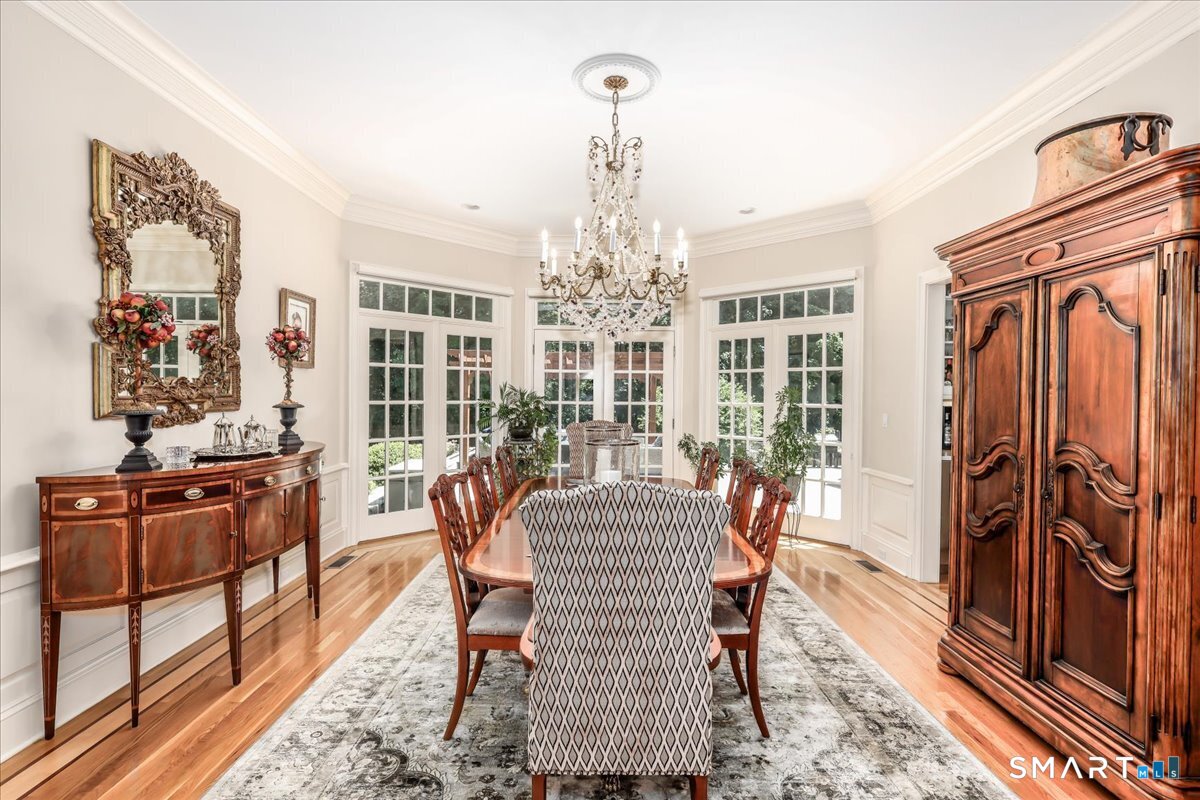 170 Branchville Road Ridgefield, CT 06877 - Photo 8 of 36 Dining Room with french doors to patio. Wet bar located off dining room
