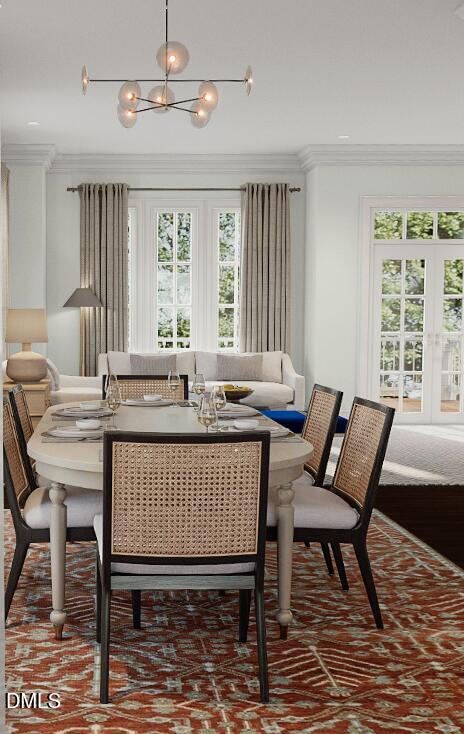 1319 Chester Road Raleigh, NC 27608 - Photo 5 of 14 a dining room with furniture a rug and wooden floor