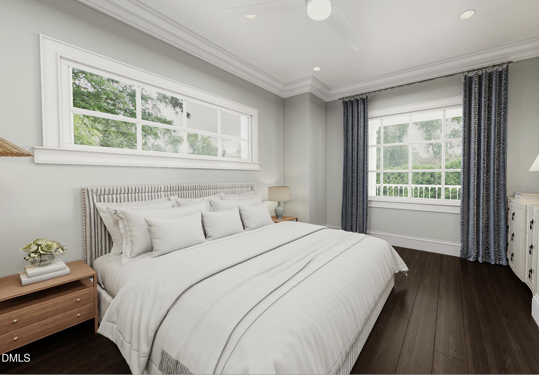 1319 Chester Road Raleigh, NC 27608 - Photo 6 of 14 a bedroom with a bed and a window