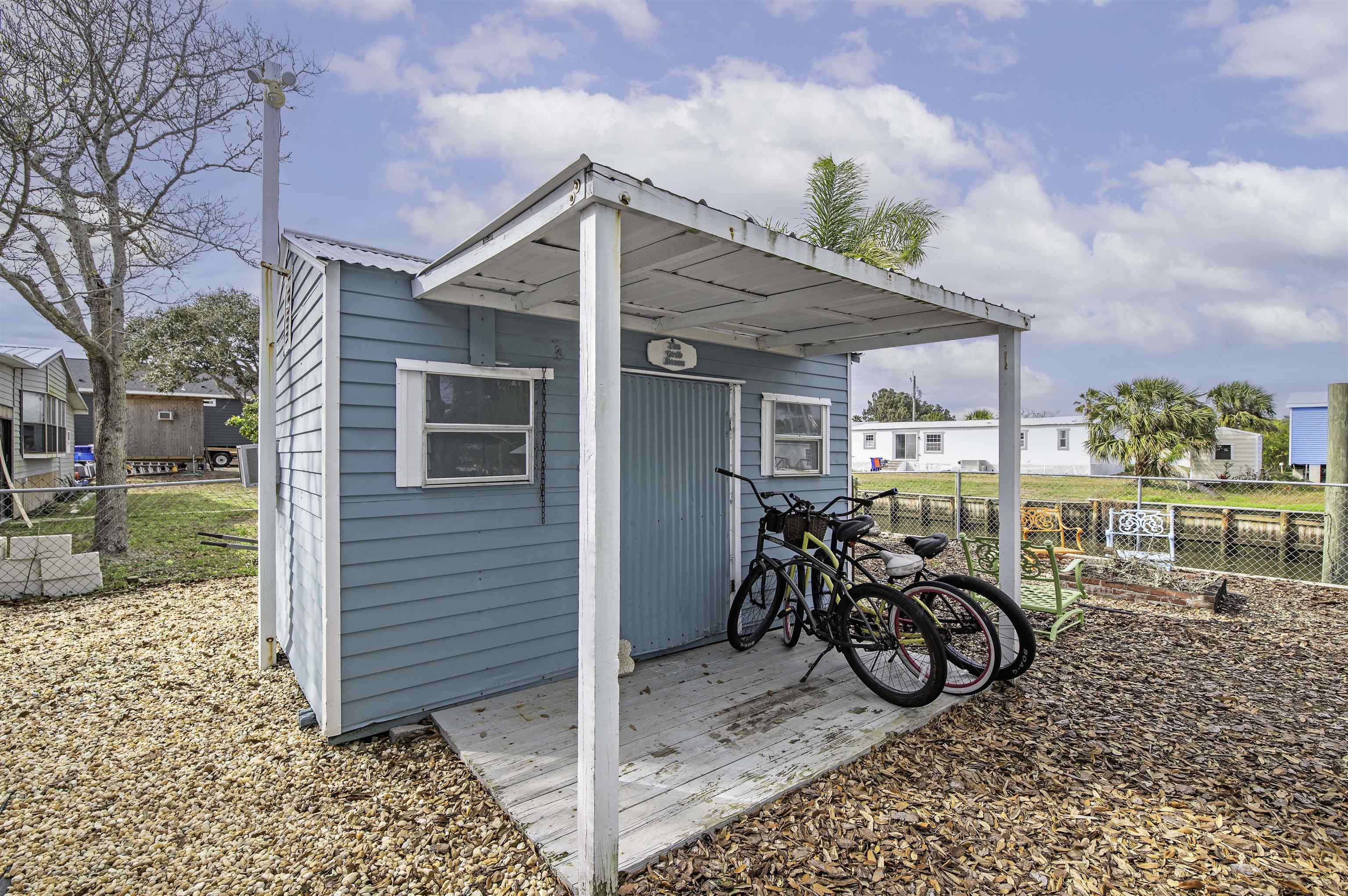266 Pizarro Road St. Augustine, FL 32080 - Photo 23 of 26 a view of bike storage in front of house