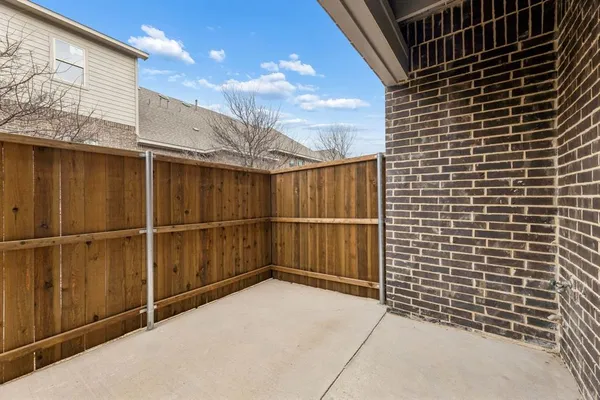 a view of a blue garage